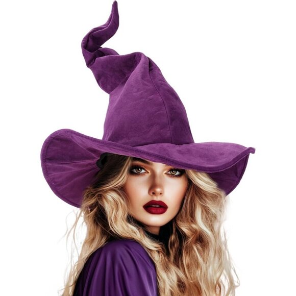 ?Women Purple Hat for Adult Halloween Costume Witch Hat Accessories main image 5